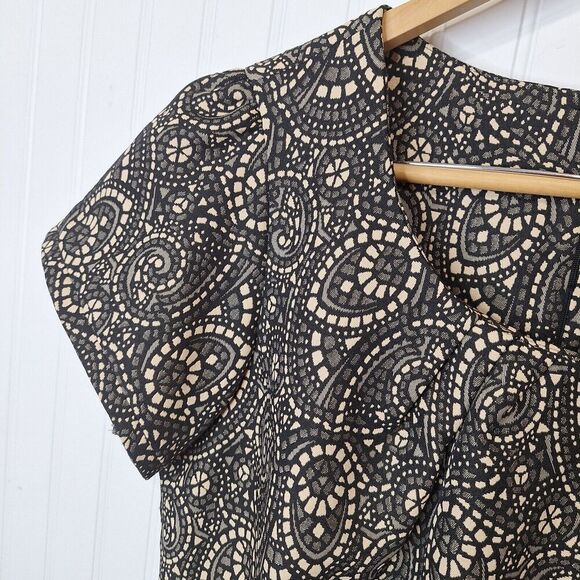 Shelby & Palmer Size 14W Black And Tan Dress Fitted Waist Pockets Office No Belt - Picture 4 of 11